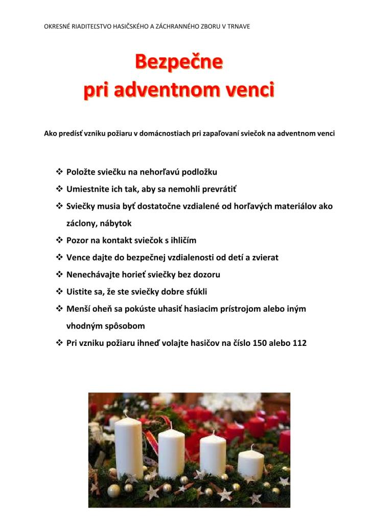 Bezpečne pri adventnom venci