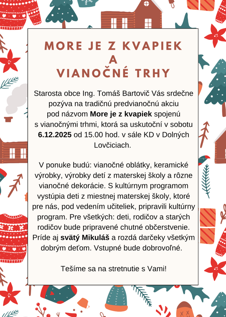Pozvánka - More je z&nbsp;kvapiek a&nbsp;Vianočné trhy