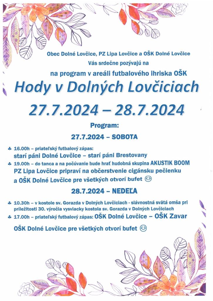 HODY DOLNÉ LOVČICE 27.7.-28.7.2024 
