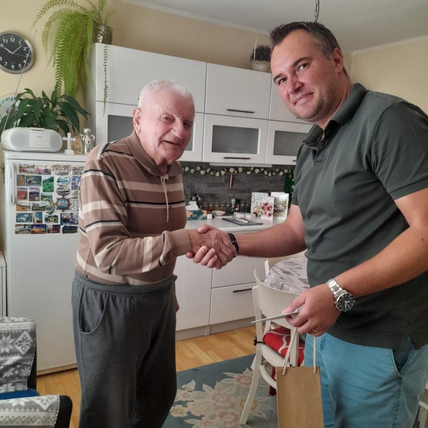 Blahoželanie najstaršiemu občanovi Dolných Lovčíc p. Antonínovi Soldánovi